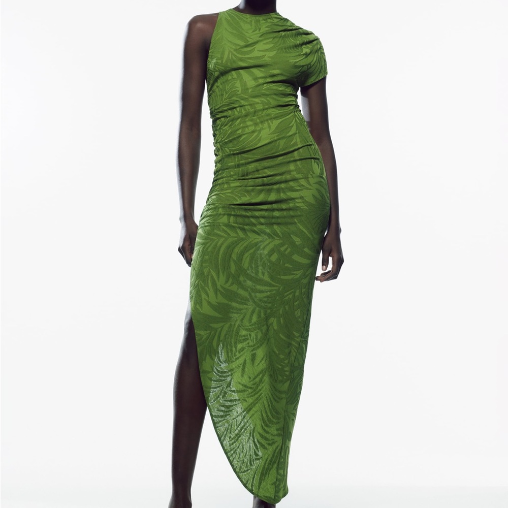 Zara Assymetric Jacquard Dress